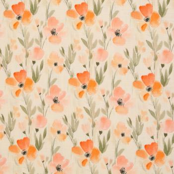 Double Slub Musselin Fleur Blumen apricot/hellbeige by Swafing 